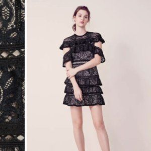 Alice & Olivia Tiered Ruffle Lace Dress Size 0